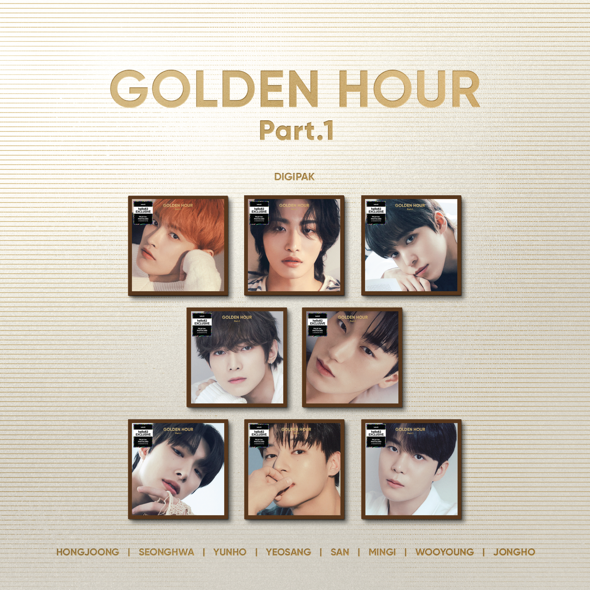 ATEEZ - GOLDEN HOUR : Part.1 - hello82 Exclusive (Digipak) (Random)