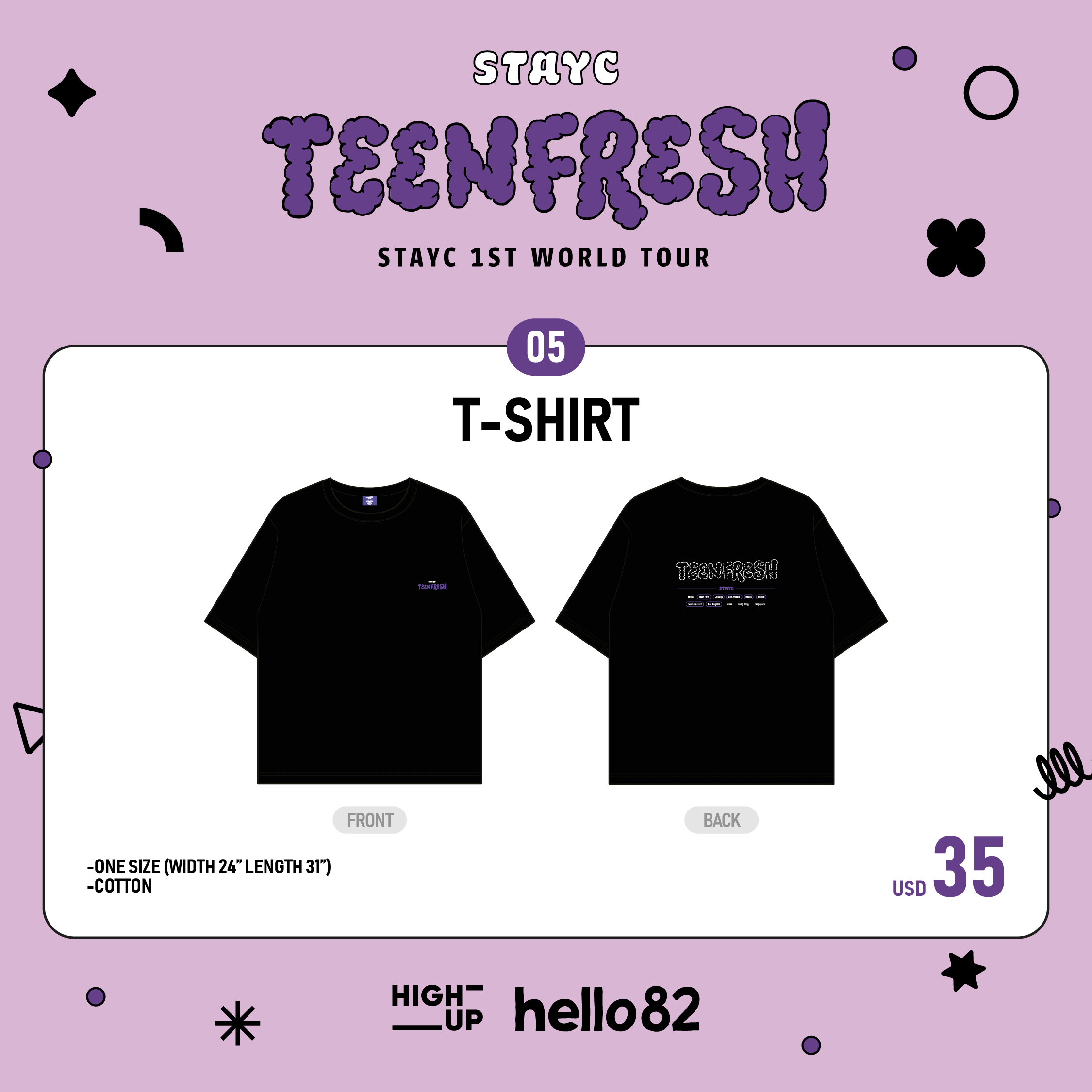 STAYC 1ST WORLD TOUR [TEENFRESH] OFFICIAL MD - T-SHIRT – hello82.shop