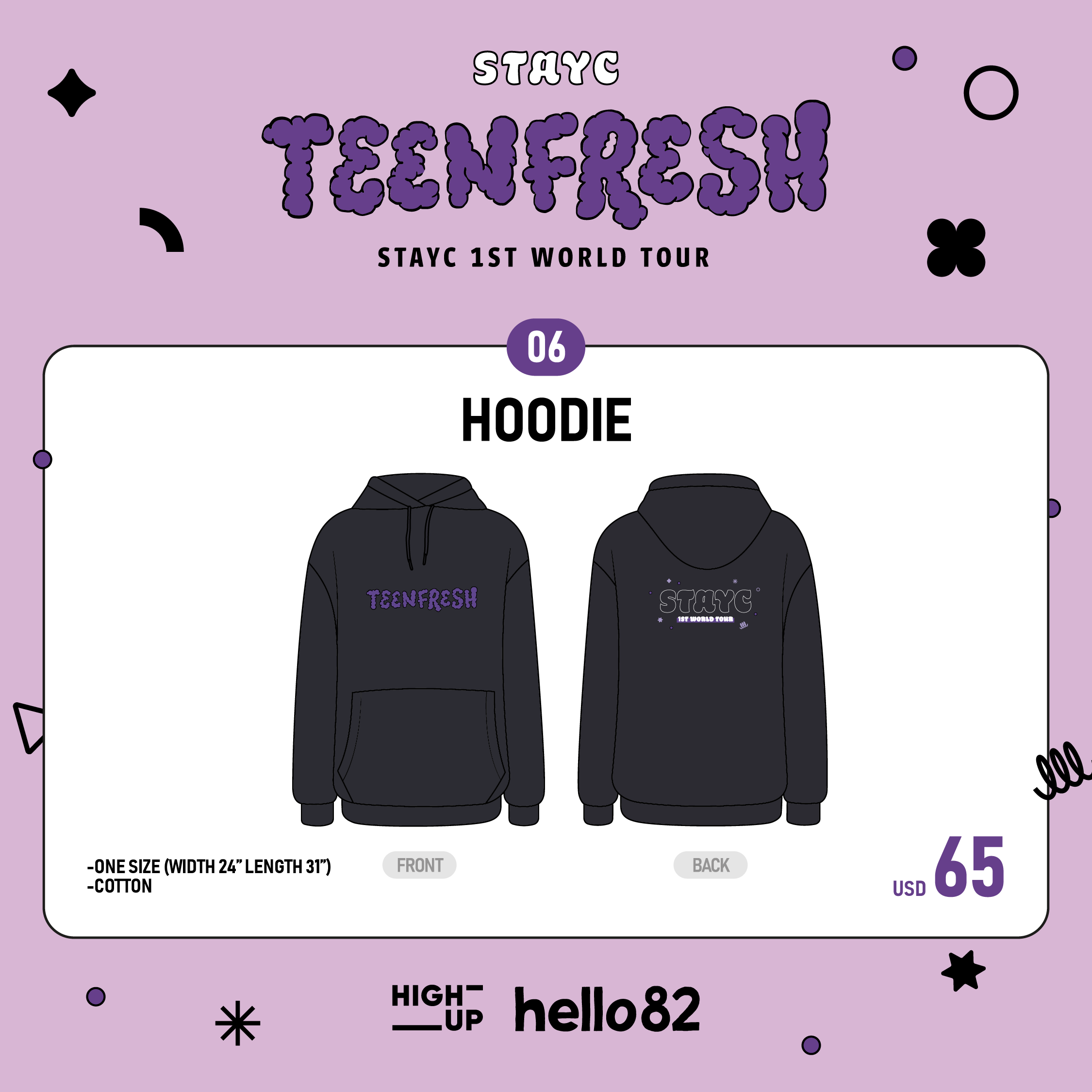 STAYC 1ST WORLD TOUR [TEENFRESH] OFFICIAL MD - HOODIE – hello82.shop