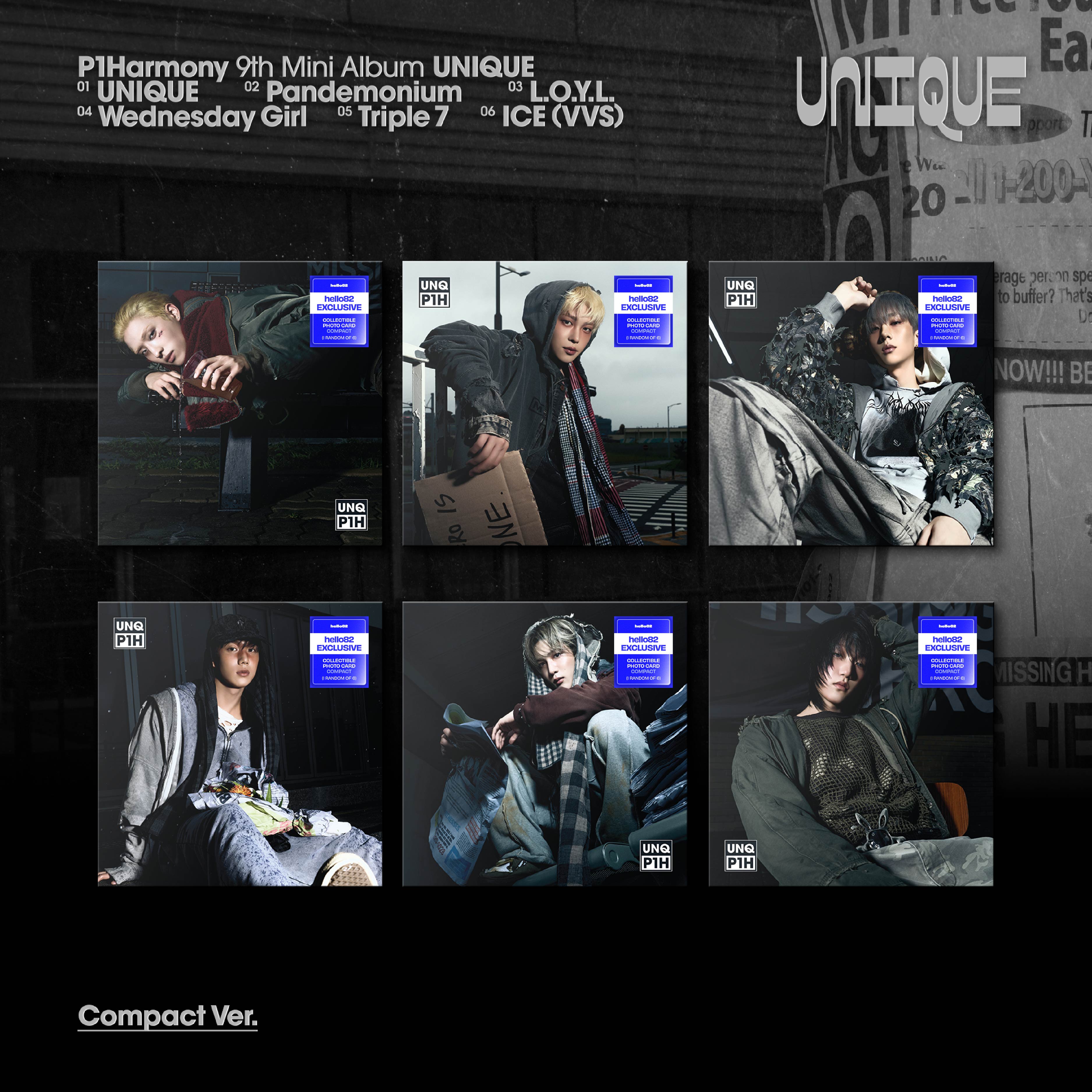P1Harmony - UNIQUE - hello82 Exclusive (Compact)(Random) – hello82