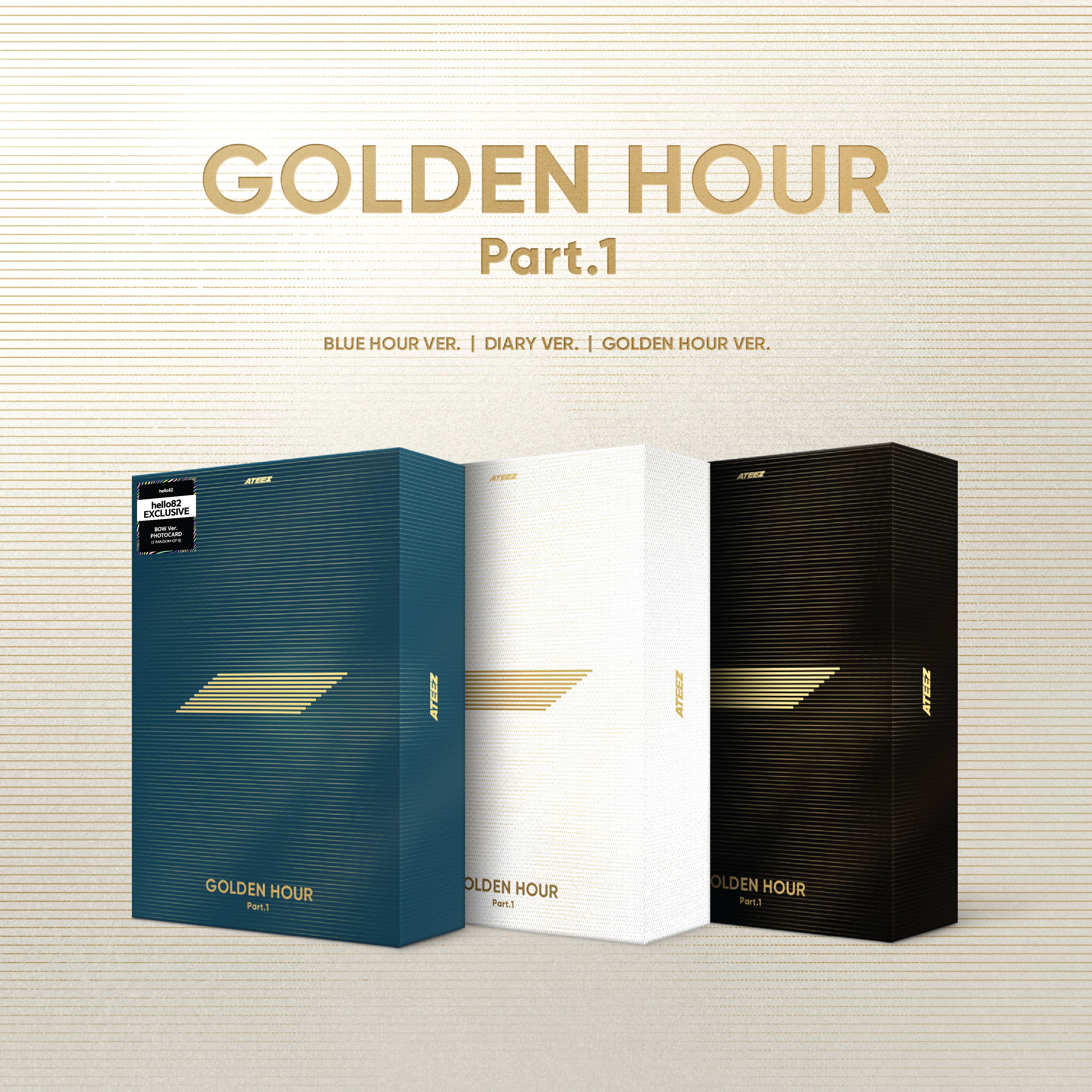 ATEEZ アチズ GOLDENHOUR hellolive トレカ セット ATEEZ - GOLDEN HOUR : Part.2 [HELLO LIVE] PREORDER EXCLUSIVE